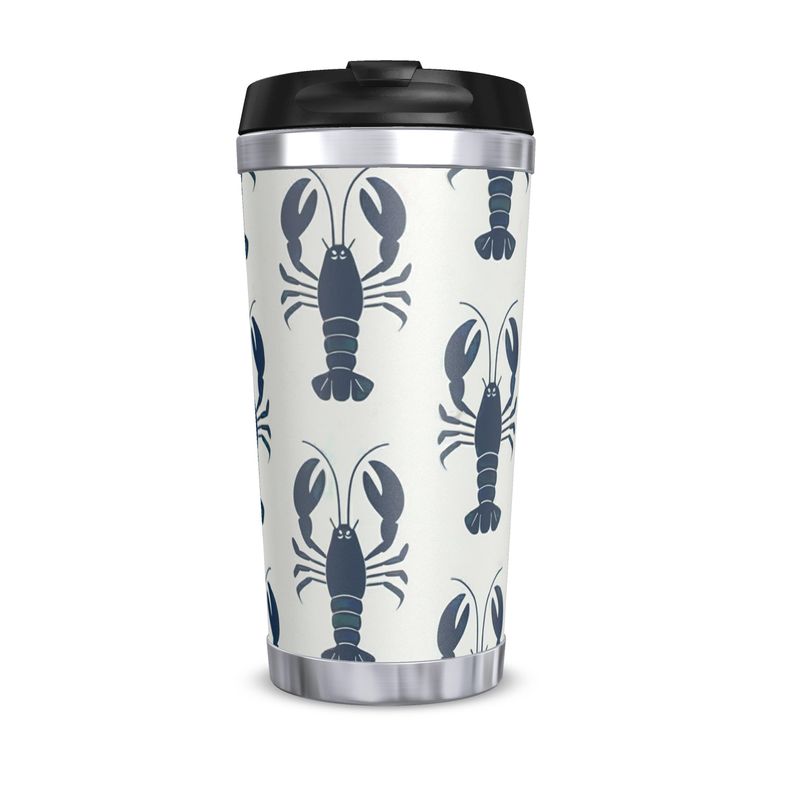 Nautical Lobster Travel Mug - Designer Coastal Cup