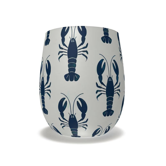 Ocean-Inspired Lobster Crystal Water Glass - Beach House Decor