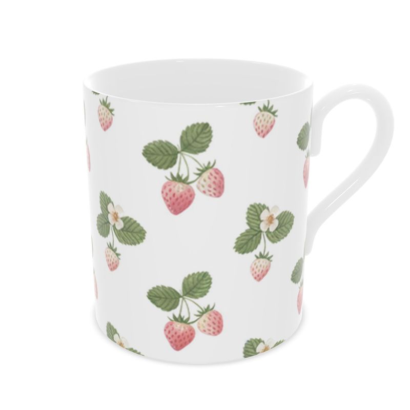 Sweet Strawberry Design Fine Bone China Tea Cup for Summer