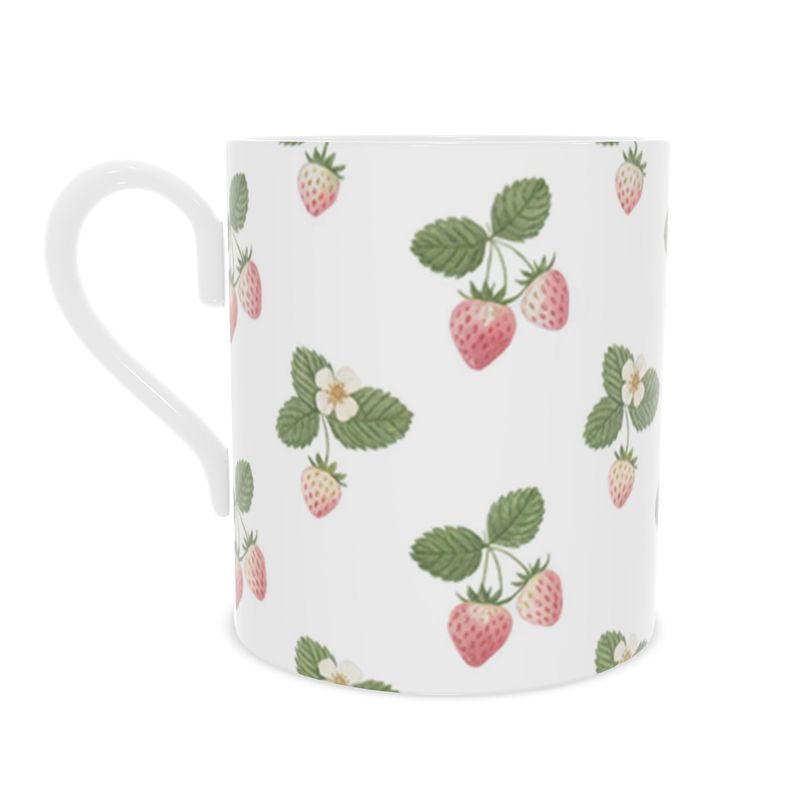 Sweet Strawberry Design Fine Bone China Tea Cup for Summer