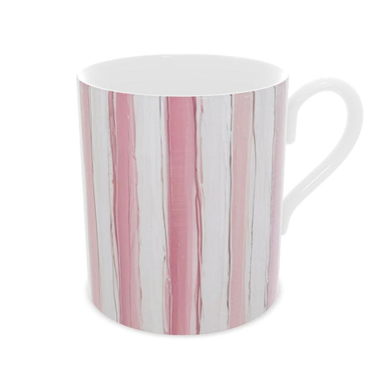 Luxury Monaco Pink Stripes Fine Bone China Coffee Mug