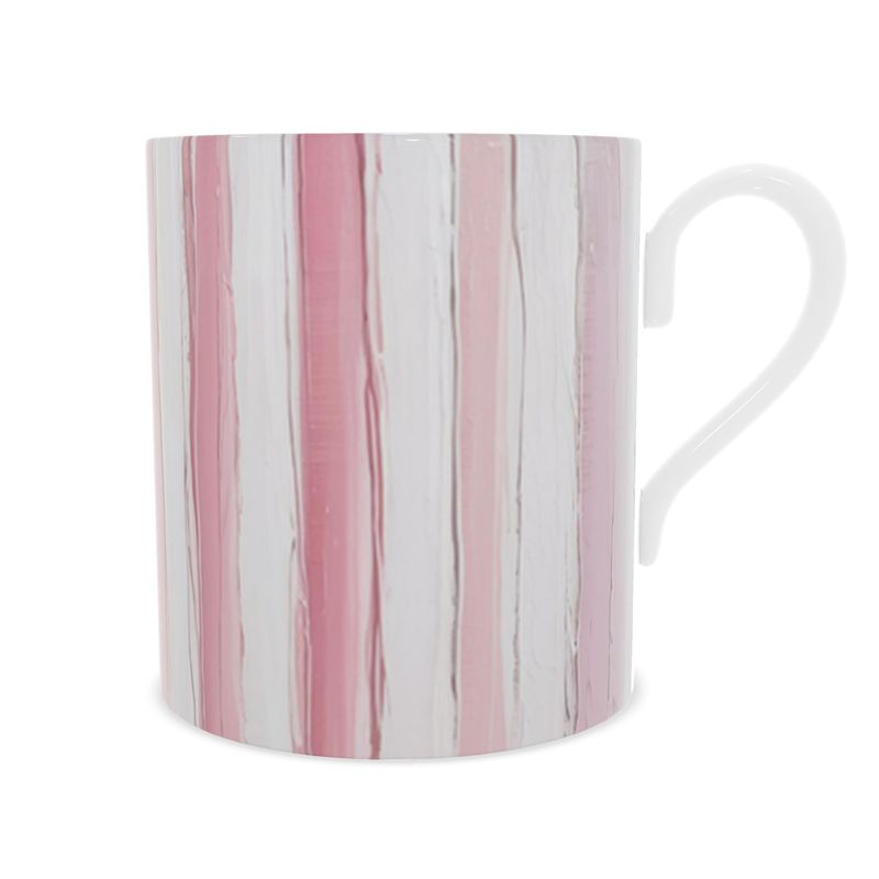 Luxury Monaco Pink Stripes Fine Bone China Coffee Mug