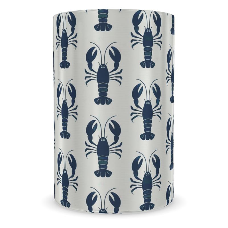 Beach House Wine Cooler with Lobster Motif - Rustic Coastal Barware