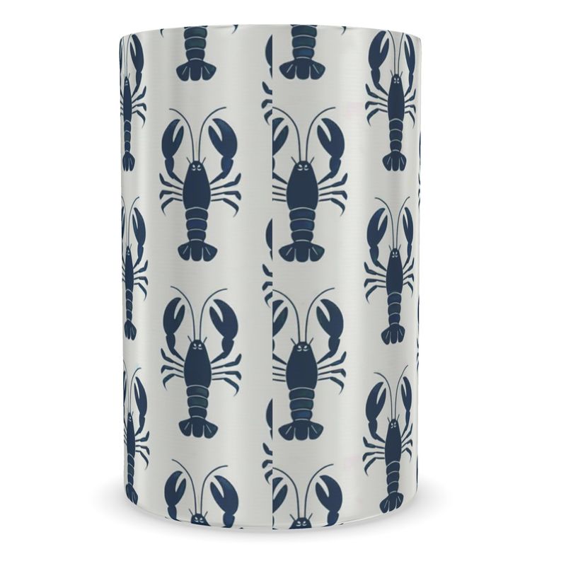 Beach House Wine Cooler with Lobster Motif - Rustic Coastal Barware
