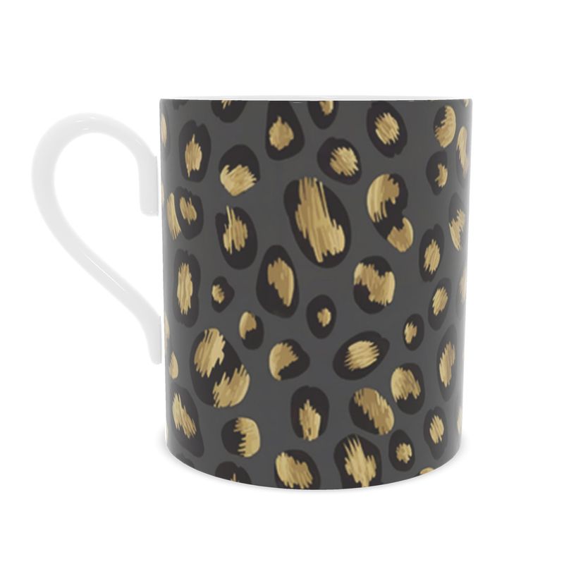 Designer Leopard Print Fine Bone China Mug