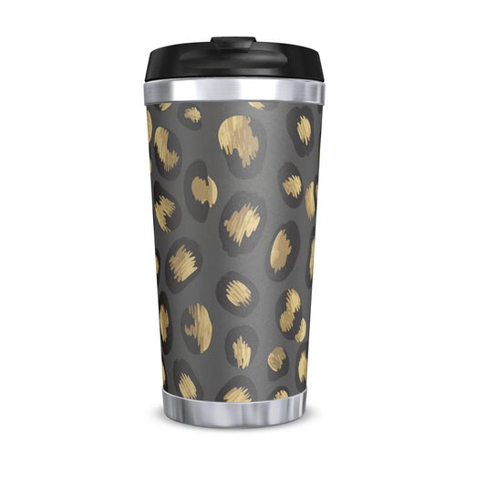 Chic Leopard Patterned Travel Mug - Unique Designer Drinkware