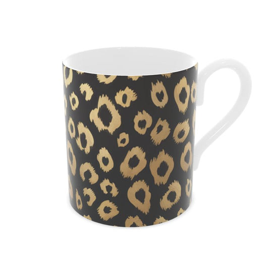 Designer Leopard Print Fine Bone China Mug - Stylish Home Decor