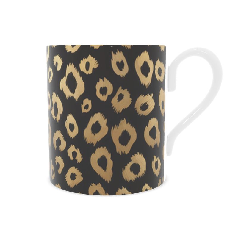 Designer Leopard Print Fine Bone China Mug - Stylish Home Decor