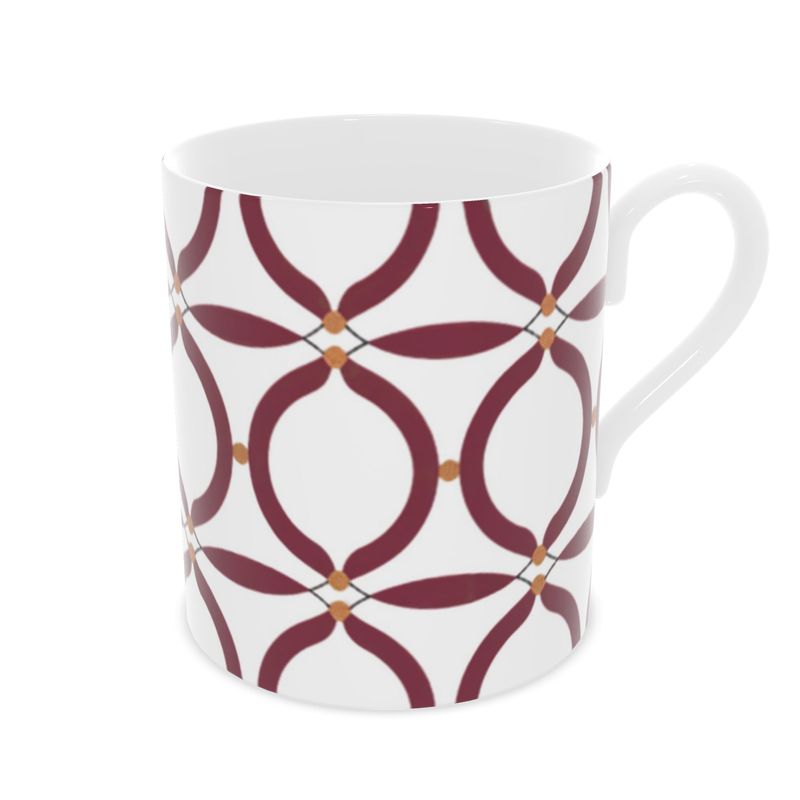 Elegant Designer Monaco Red Fine Bone China Mug