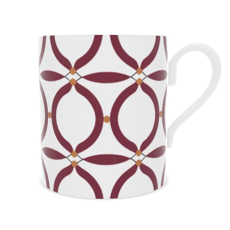 Elegant Designer Monaco Red Fine Bone China Mug