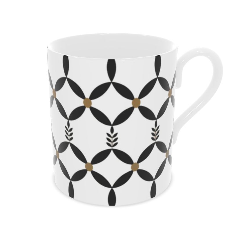 Monaco Chic Fine Bone China Mug - Designer Coffee Cup