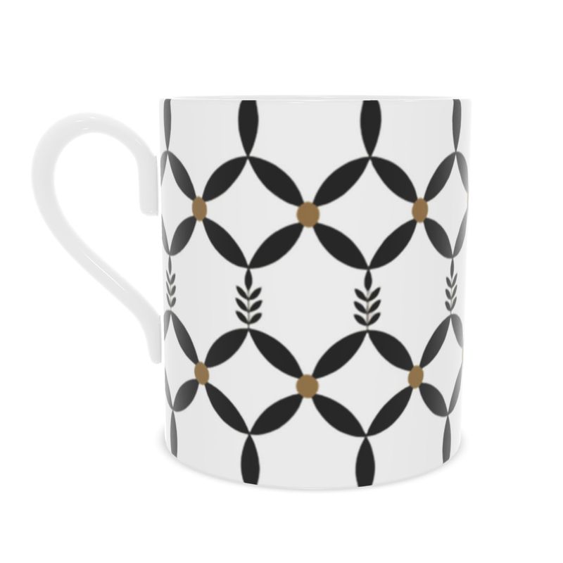 Monaco Chic Fine Bone China Mug - Designer Coffee Cup