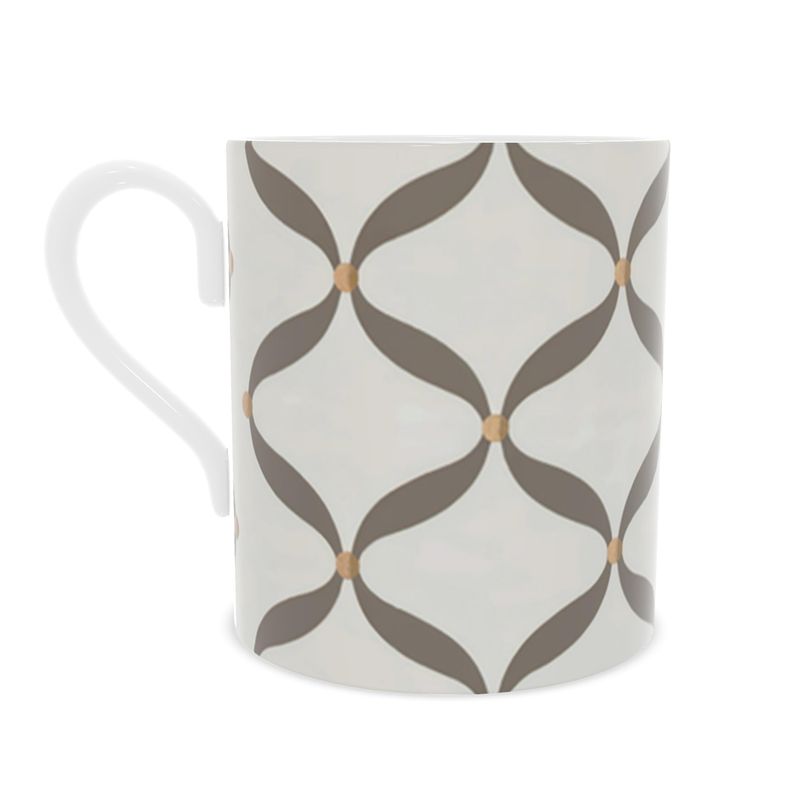 Stylish Monaco Waves Mug - Designer Fine Bone China