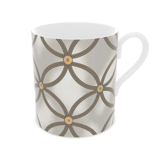 Elegant Monaco Taupe Fine Bone China Designer Mug
