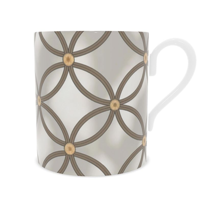 Elegant Monaco Taupe Fine Bone China Designer Mug