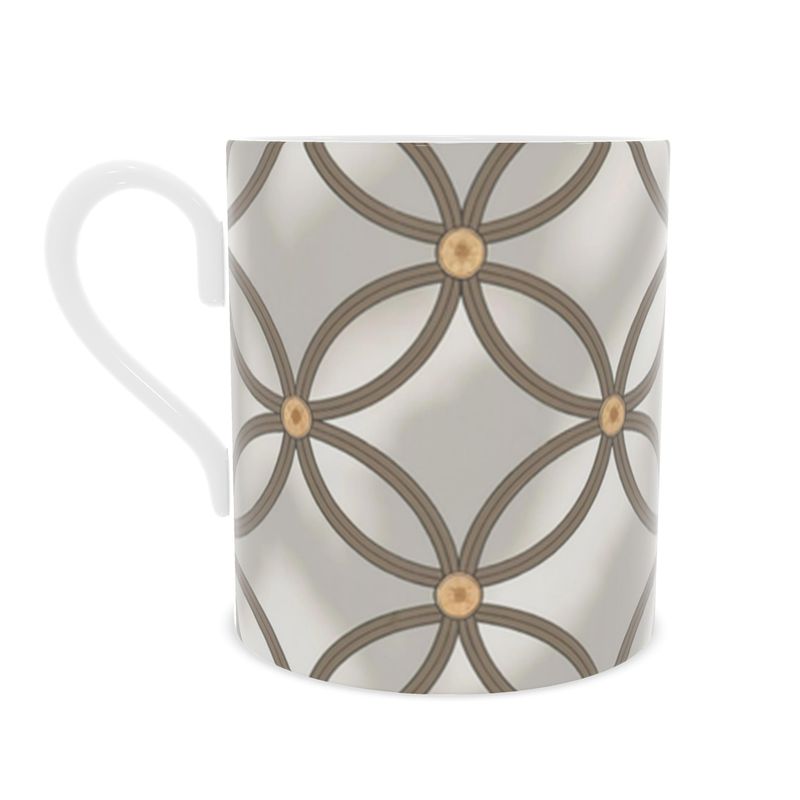 Elegant Monaco Taupe Fine Bone China Designer Mug