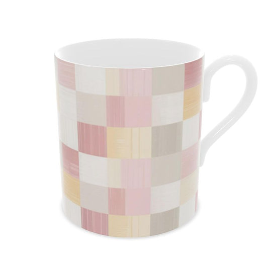 Pink Patchwork Fine Bone China Mug - Designer Mug