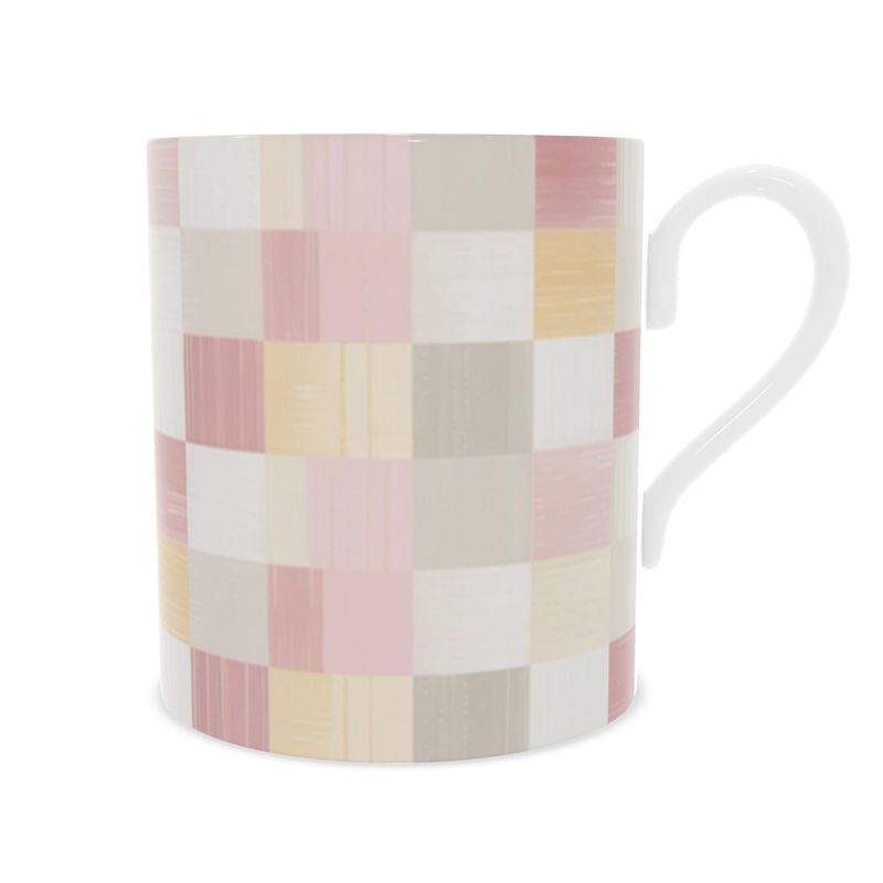 Pink Patchwork Fine Bone China Mug - Designer Mug