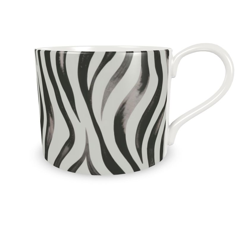 Safari Zebra Coffee Cup & Saucer - Elegant Fine Bone China