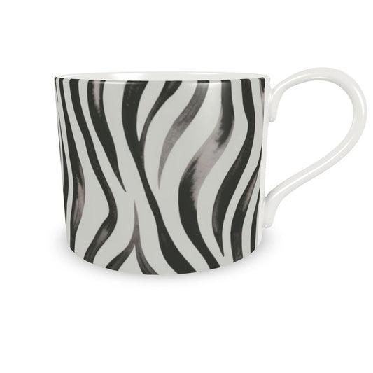 Safari Zebra Coffee Cup & Saucer - Elegant Fine Bone China