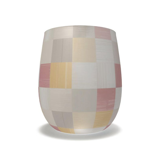Handcrafted Pink Patchwork Monaco Crystal Water Glass