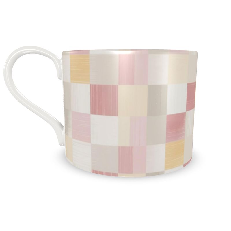 Luxurious Monaco Pink Patchwork Coffee Cup  - Fine Bone China
