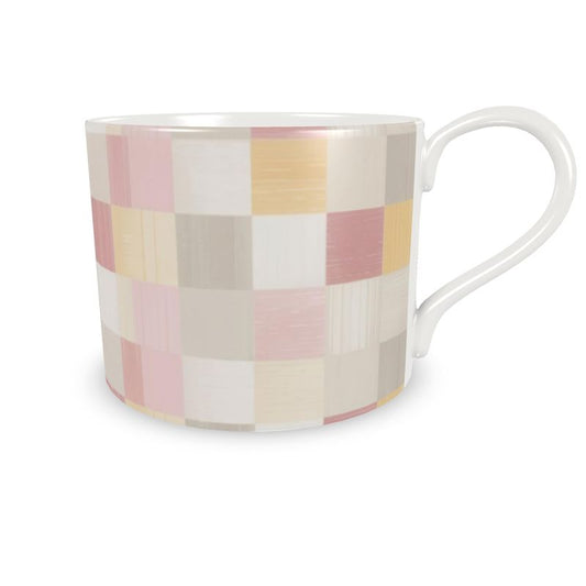 Luxurious Monaco Pink Patchwork Coffee Cup  - Fine Bone China