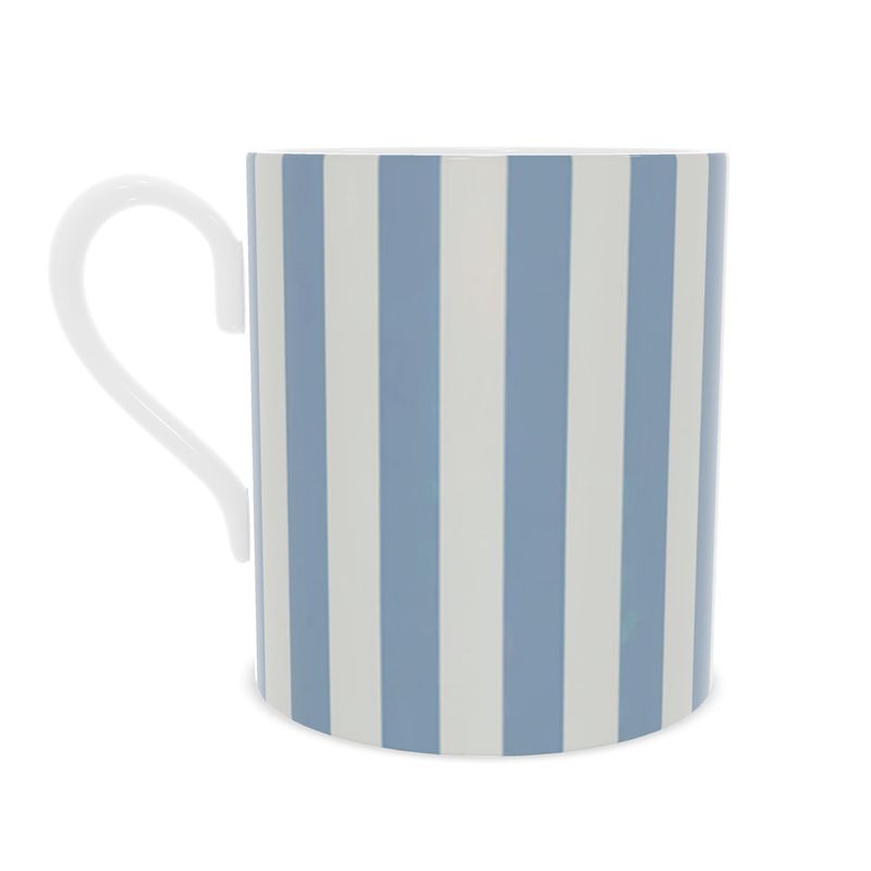 Elegant Blue & White Stripes Fine Bone China Mug