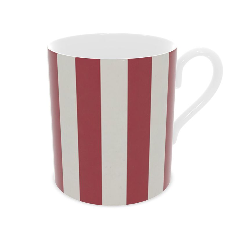 Elegant Red Stripes Fine Bone China Mug