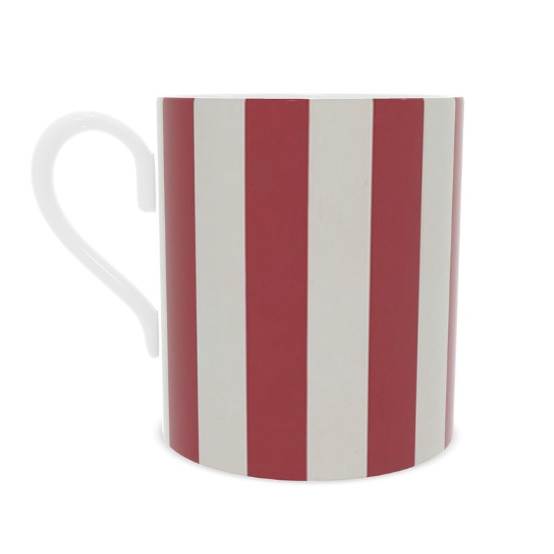 Elegant Red Stripes Fine Bone China Mug