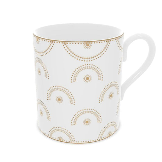 Golden Monaco Bone China Mug - Delicate Tea Cup with Fine Details