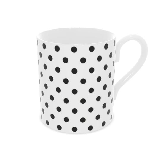 Modern Black and White Spots Fine Bone China Mug