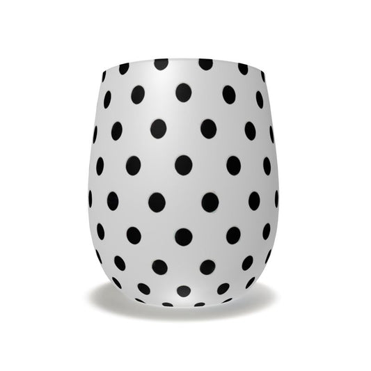 Handcrafted Black and White Spots Water Glass - Modern Drinkware