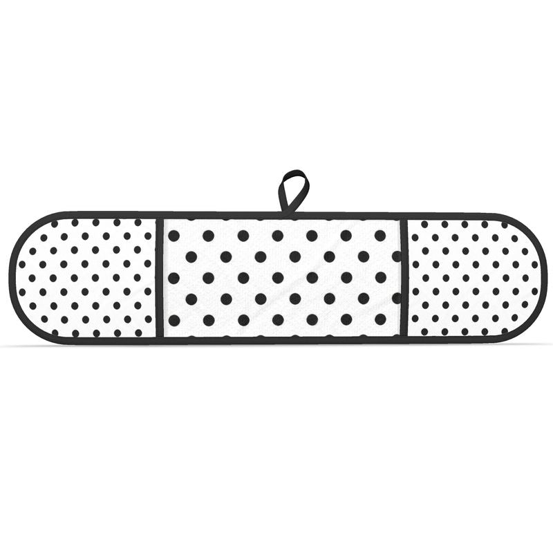 Modern Polka Dot Oven Mitts - Black & White Kitchen Oven Gloves