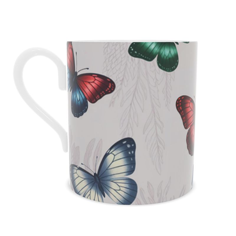 Vintage Style Fine Bone China Mug with Summer Flowers