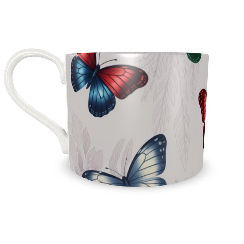 Elegant Butterfly Design Coffee Cup  - Fine Bone China Tea Mug