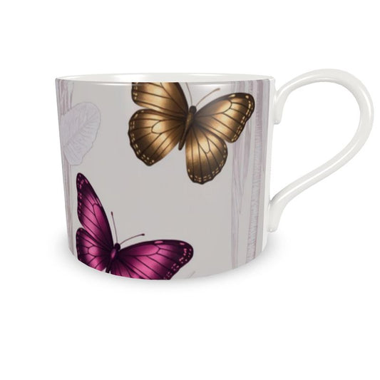 Elegant Butterfly Design Coffee Cup  - Fine Bone China Tea Mug