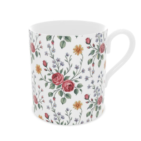 Elegant Summer Floral Fine Bone China Mug