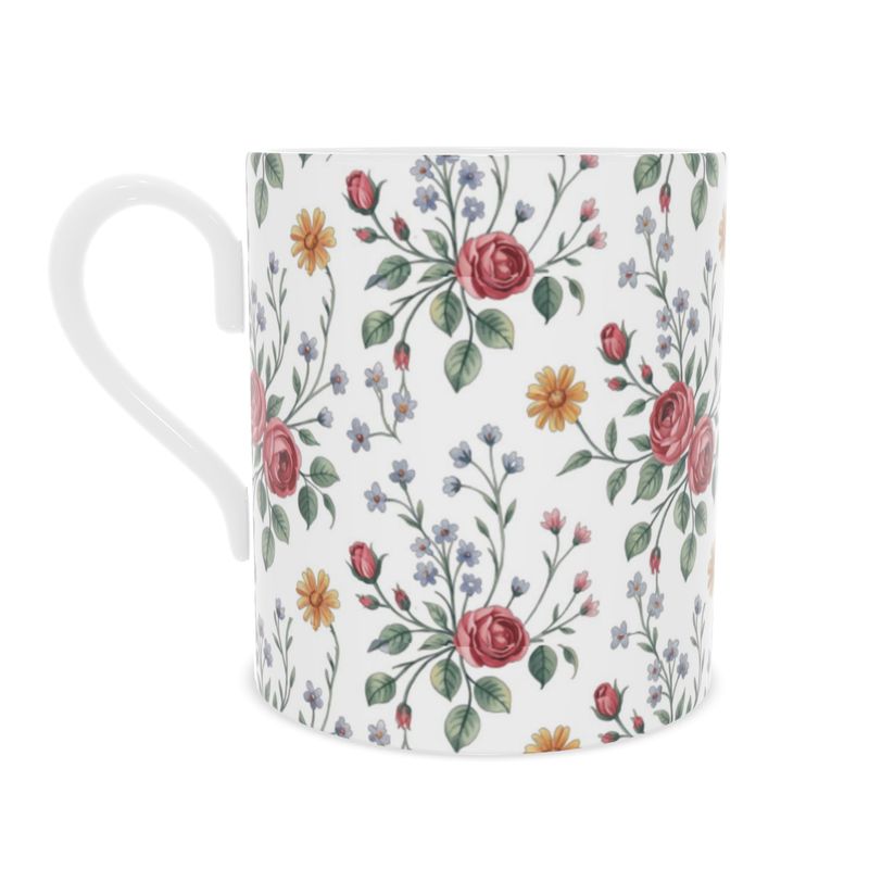 Elegant Summer Floral Fine Bone China Mug
