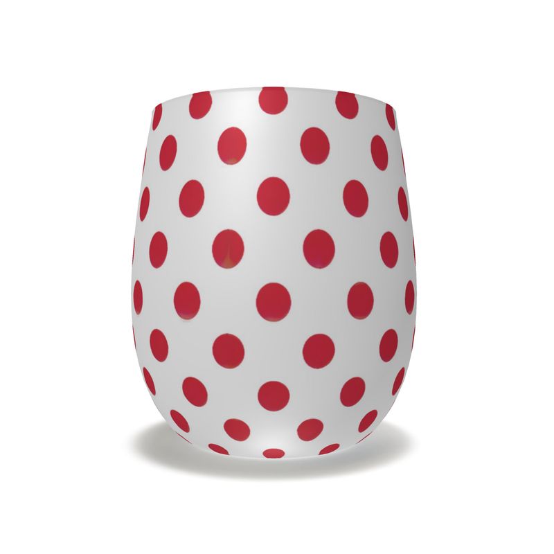 Unique Red Crystal Water Glass with Polka Dot Design