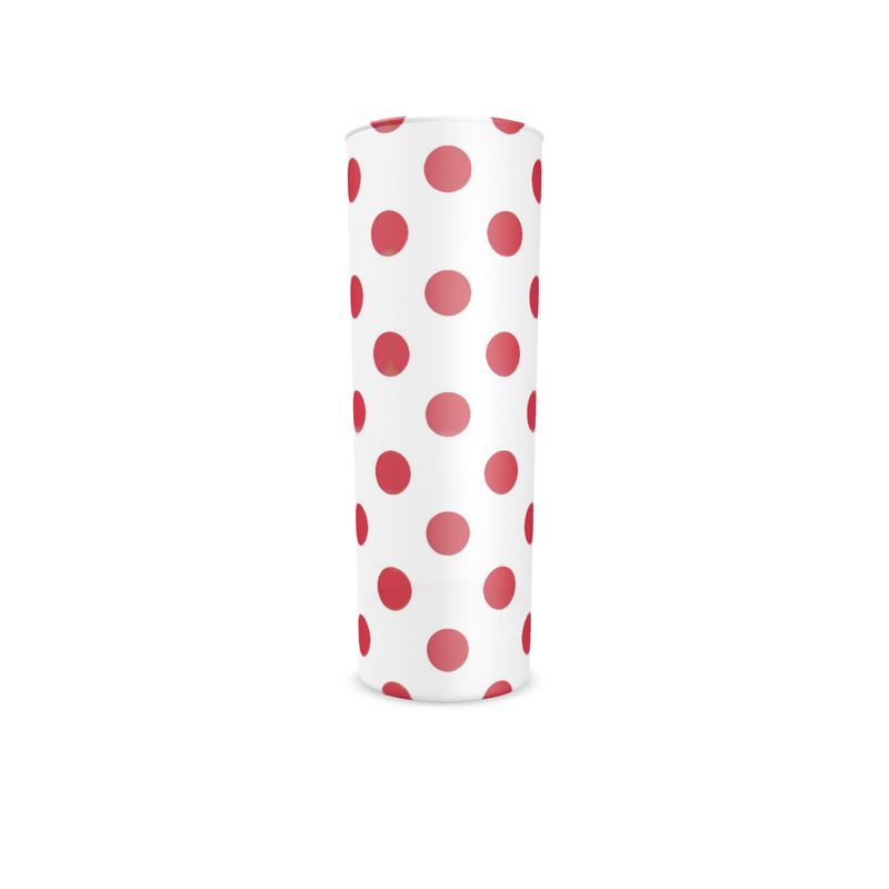 Retro Red Polka Dot Highball Drinking Glass