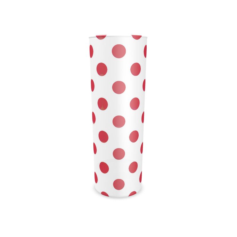 Retro Red Polka Dot Highball Drinking Glass
