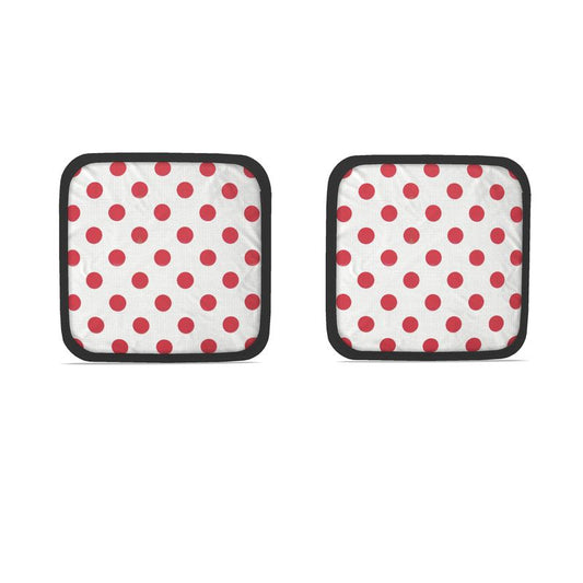 Red Polka Dots Pot Holders Set - Kitchen Pot Grabbers