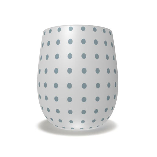 Decorative Crystal Water Glass in Blue Pastel Polka Dot Design
