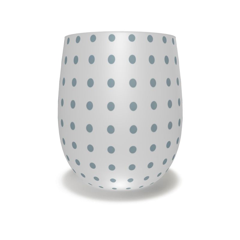 Decorative Crystal Water Glass in Blue Pastel Polka Dot Design