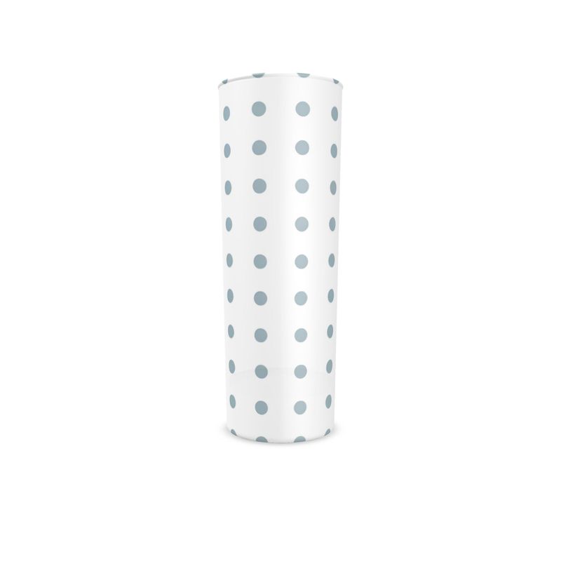 Cute Blue Polka Dot Glass Tumbler - Hand Painted Design