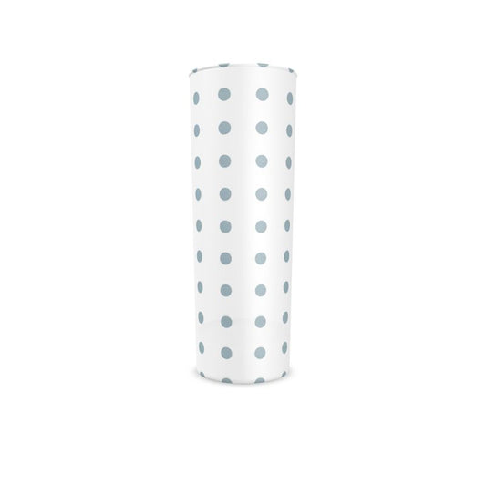 Cute Blue Polka Dot Glass Tumbler - Hand Painted Design