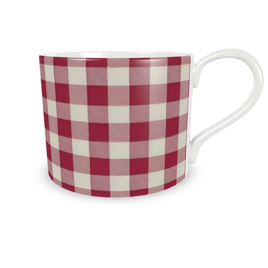 Vintage-Inspired Red Checkered Coffee Cups