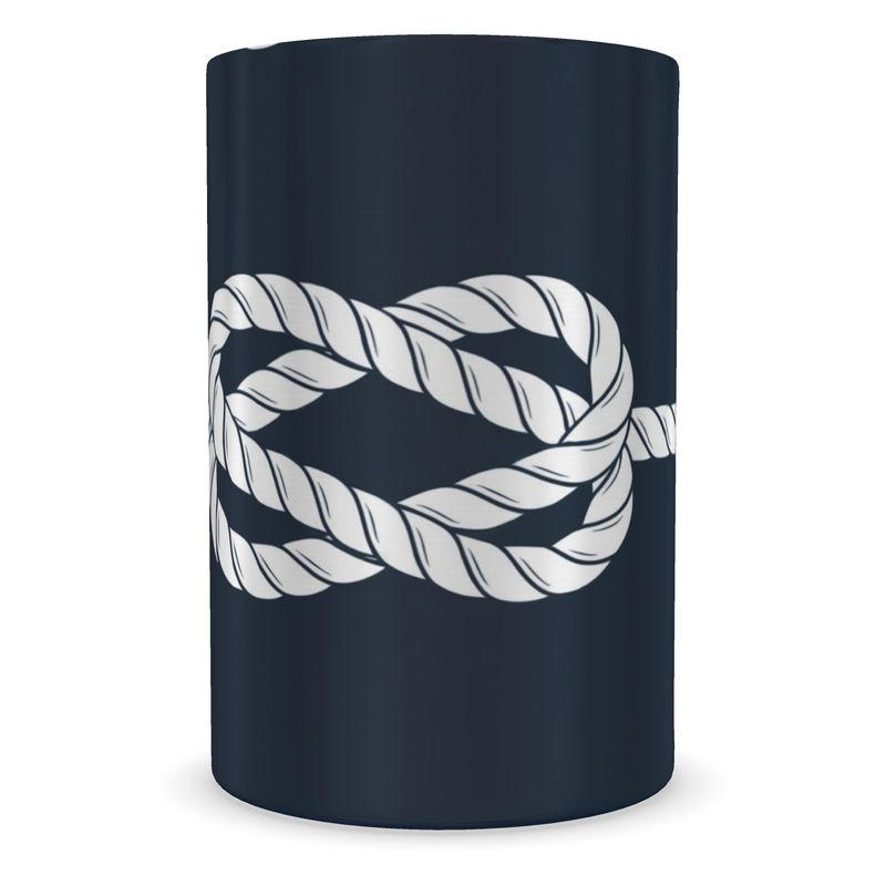 Luxury Navy Wine Cooler with Nautical Rope Detail - Coastal Home Bar Accessory