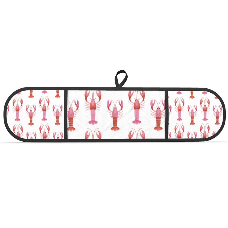 Pink Lobster Oven Gloves Set - Beach House Cooking Essentials